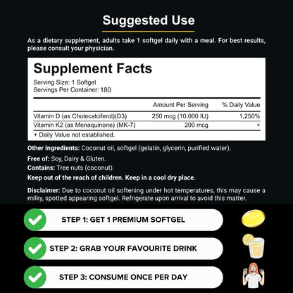 Revelye® Vitamin D3 & K2 Softgels